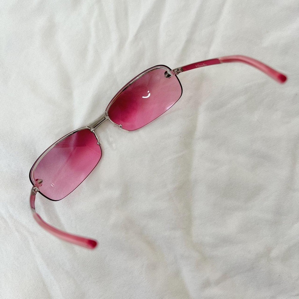 CHRISTIAN DIOR PASTEL PINK / SILVER Y2K RIMLESS VISOR SUNGLASSES FRAMES - Picture 4 of 4